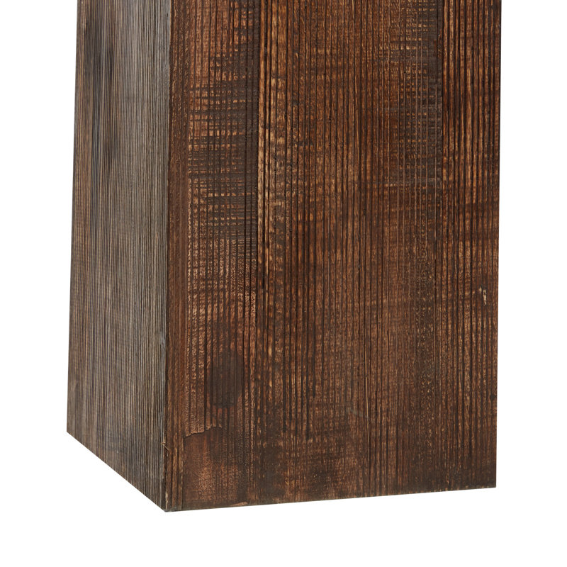 Wommack Mango Wood Handmade Laser Cut Metal Decorative Indoor Outdoor Brown Candle Lantern, 43" H x 8" W x 8" D