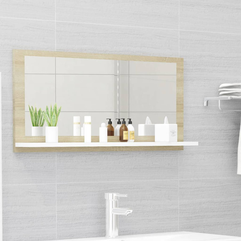 Miroir de salle de bain, Chêne de Sonoma, 14,6 po x 31,5 po