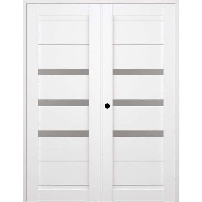 Porte double standard Dora, Blanc noble, À droite, 71,75 po x 83,23 po