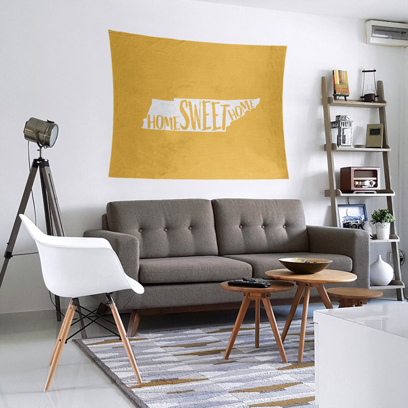 Tapisserie Home Sweet Tennessee, Jaune, H 27,5 po x l 37,5 po