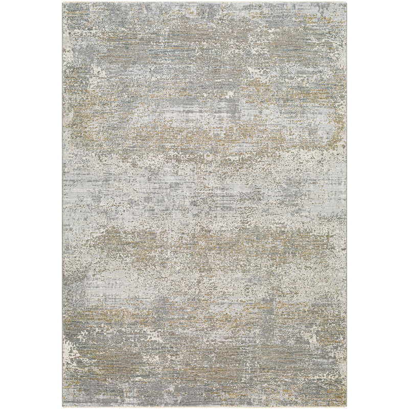 Tapis gris / beige en polyester / polypropylène tissé à la machine Avia, Rectangle 2 pi 7 po x 4 pi