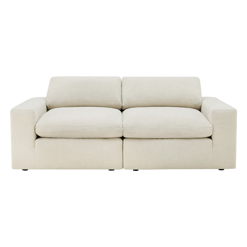 Canapé modulaire rembourré 2 pièces Asher, Crème