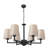 Scandinavian Style Chandelier, Cream, 31.5 in Diameter x 31.5 in Height | Metal Body, Adjustable Height, 6 x E27 Socket (Max 40W) | Elegant Lighting for Modern Home Décor, IP20 Rated-246148611