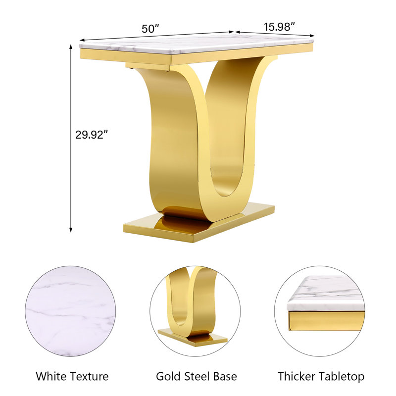 Demethra 50'' Console Table, Gold