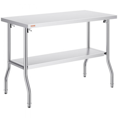 Commercial Worktable Workstation 48 x 24 Inch Folding Commercial Prep Table