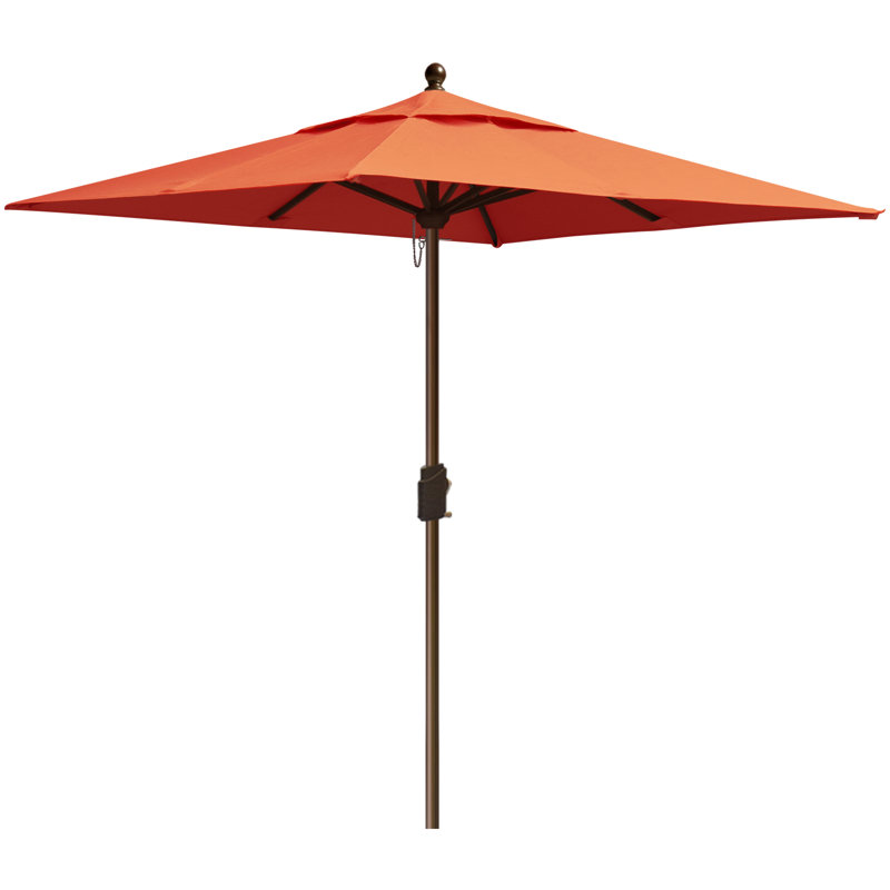 Parasol de marché carré 6 pi Nahlani, Rouge carotte