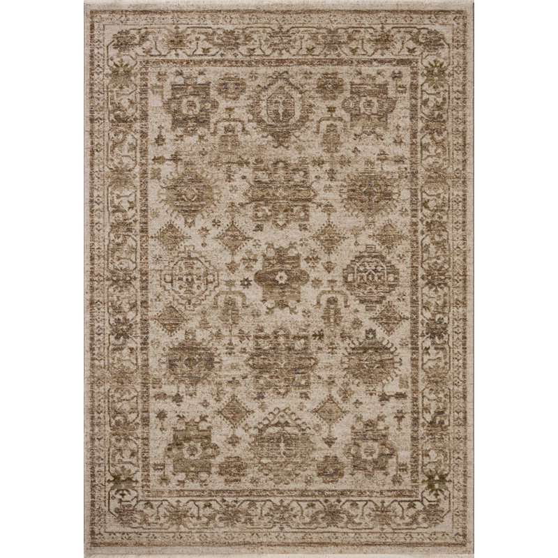Loloi Haywood Ivory / Taupe Area Rug, Square 1'6"