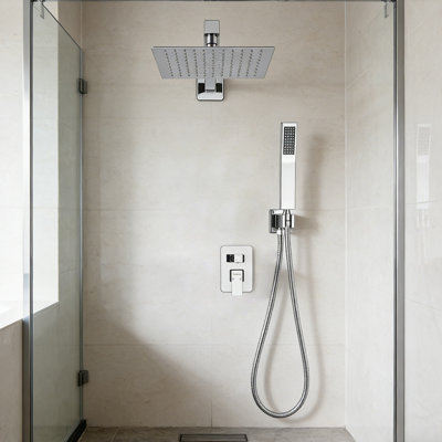 Shower Faucet Set With Rain Shower Head And Handheld Spray