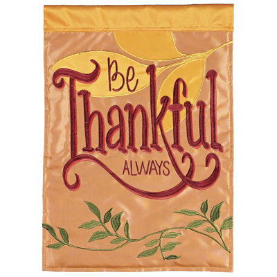 Garden Flag Orange Be Thankful Always