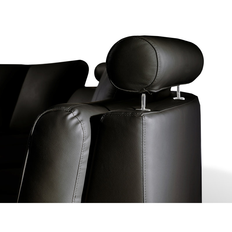 Timberwyck 7 Seater Large Corner Sofa , Black Leather