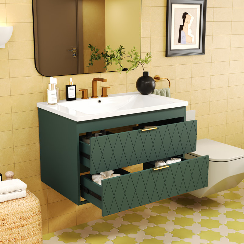 Meuble-lavabo mural 30 po avec lavabo en résine