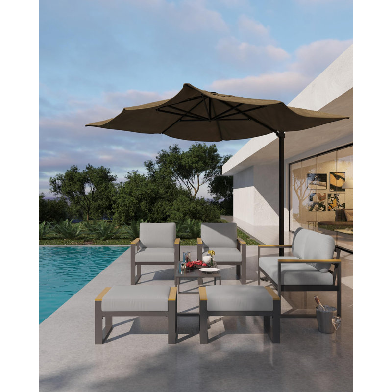 47cm Wide Straight Patio Sofa, Gray