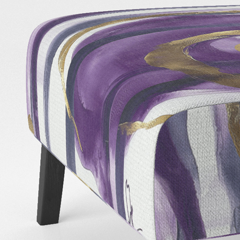 Mettalic I - Glam Upholstered Slipper Chair, Purple/Gold