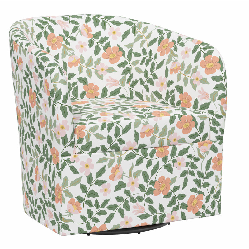 Pembroke Swivel Chair, Rpc Primrose Blush & Cream Linen