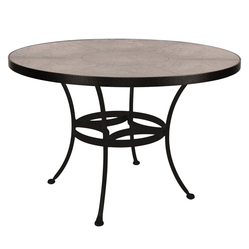 Outdoor Round Dining Table, 42" W x 42" L x 29.5" H, Summit Gray, Carbon Black