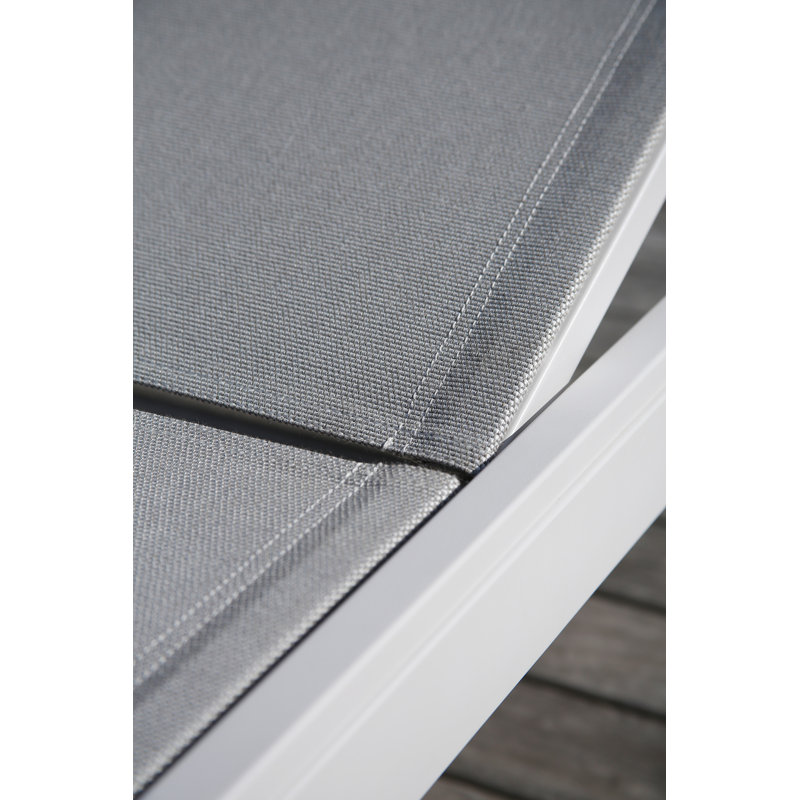 Equinox Outdoor Chaise Lounge, Seagull, Arctic White