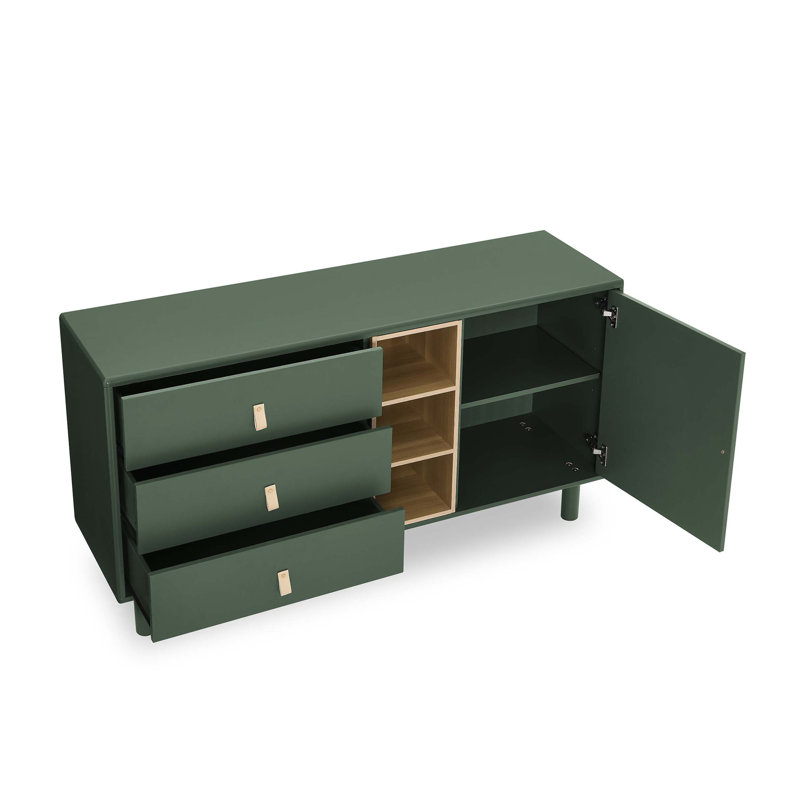 Commode combinée 3 tiroirs Heffernan, Vert