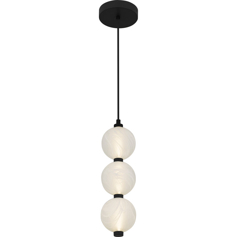 Mini-luminaire suspendu DEL noir mat Clarendon