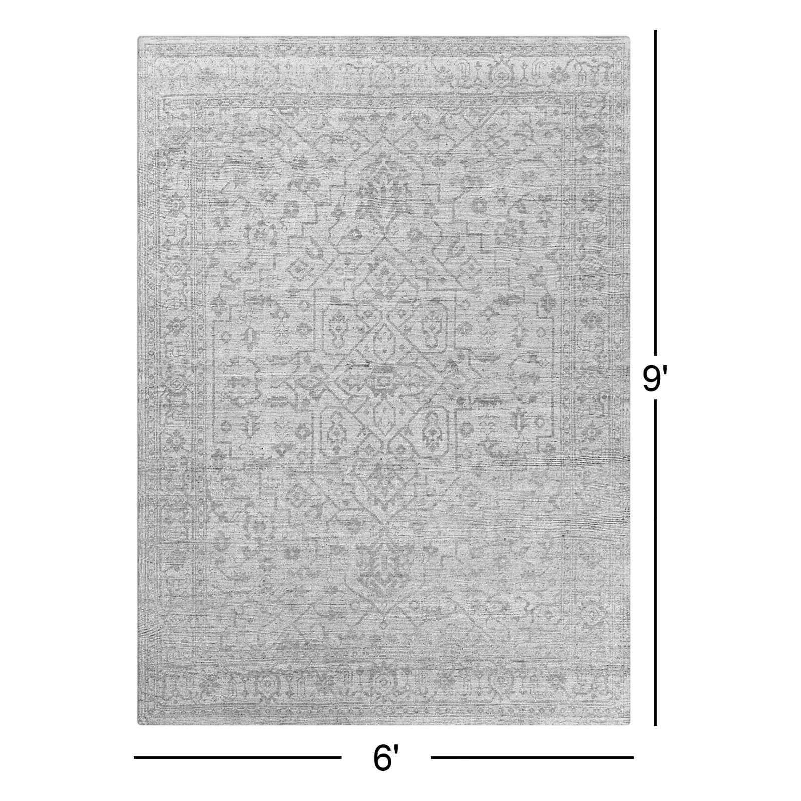 Robby Gray Brown Hand-Knotted Oriental Wool Rug, Rectangle 2' x 3'