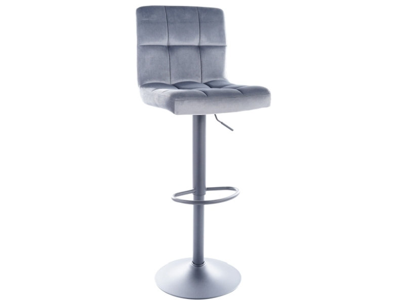 Afan Upholstered Adjustable Height Counter Stool with Metal Frame, Grey
