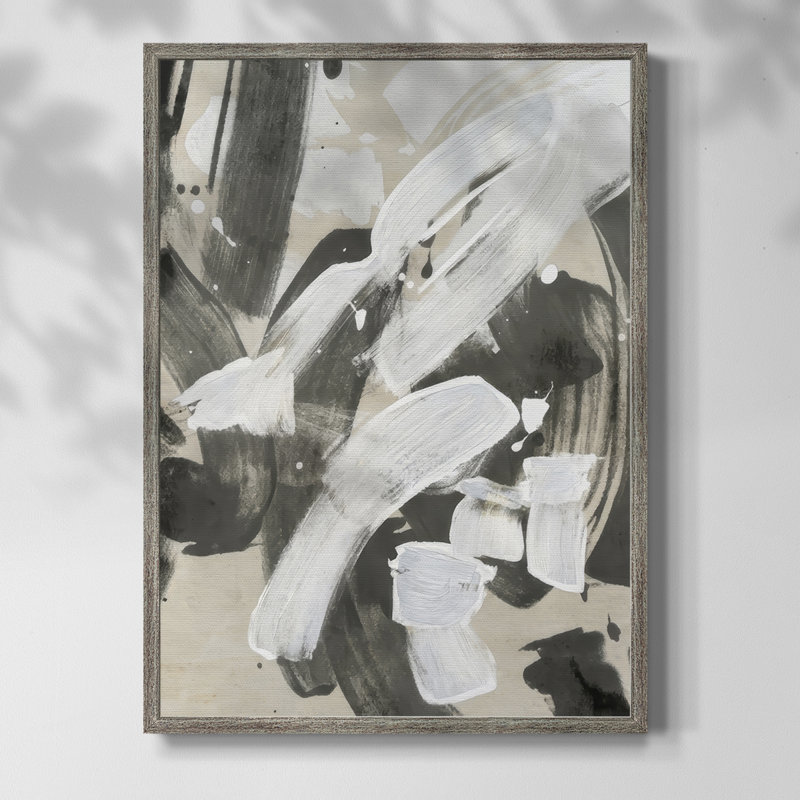 Ink Wash Gesture II Framed Print - Solid Wood, 11" H x 9" W