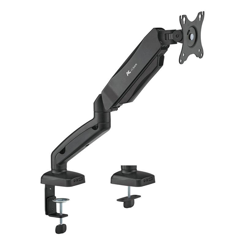 Support pour moniteur ACGAM à ressorts mécaniques simples avec pince en C / œillets 17-32 pouces, inclinaison de -45 ° à + 90 °, compatible avec écran plat et incurvé rotatif à 180 °, gestion des câbles cachés-MAS-1S