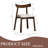 Set Of 2 Modern Curved Backrest Dining Chairs, Ergonomic Armless Kitchen Chairs With Thick Cushions, Leather Upholstery & Sturdy Wooden Legs-1935352059