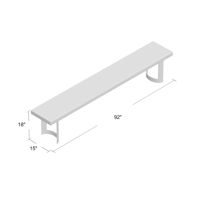 Kenmore Solid Wood Bench, 18" H x 92" W x 15" D, Brown