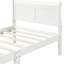 Lit plateforme simple en bois massif blanc avec tête de lit