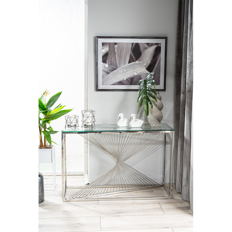 Cherita 120cm Glass Top Console Table