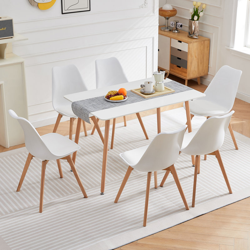 Milana 6 - Person Dining Set, White