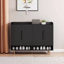 Armoire à chaussures moderne à 4 portes avec tablettes réglables - Rangement de rangement noir grande capacité pour le salon et la chambre à coucher-1155625562