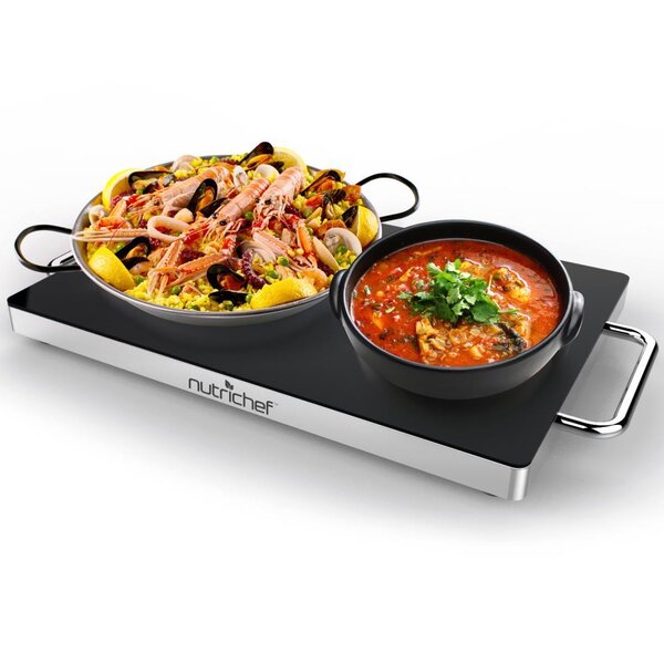 OVENTE Electric Warming Tray with Adjustable Temperature Control Perfect  for Buffets, Restaurants, House Parties, Events & Dinners, Compact Food