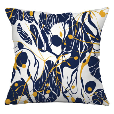 Coussin décoratif réversible en mélange de coton à motif floral