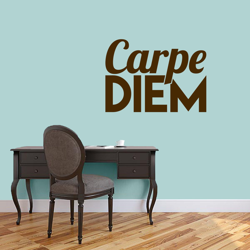 Décalcomanie murale indemnités journalières carpe diem Bartel, Brun chocolat