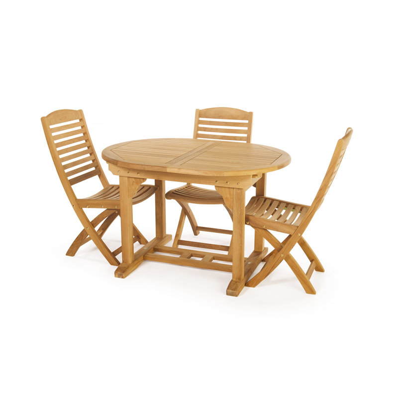 Manhattan Teak Armless Folding Chair with Curved Backrest