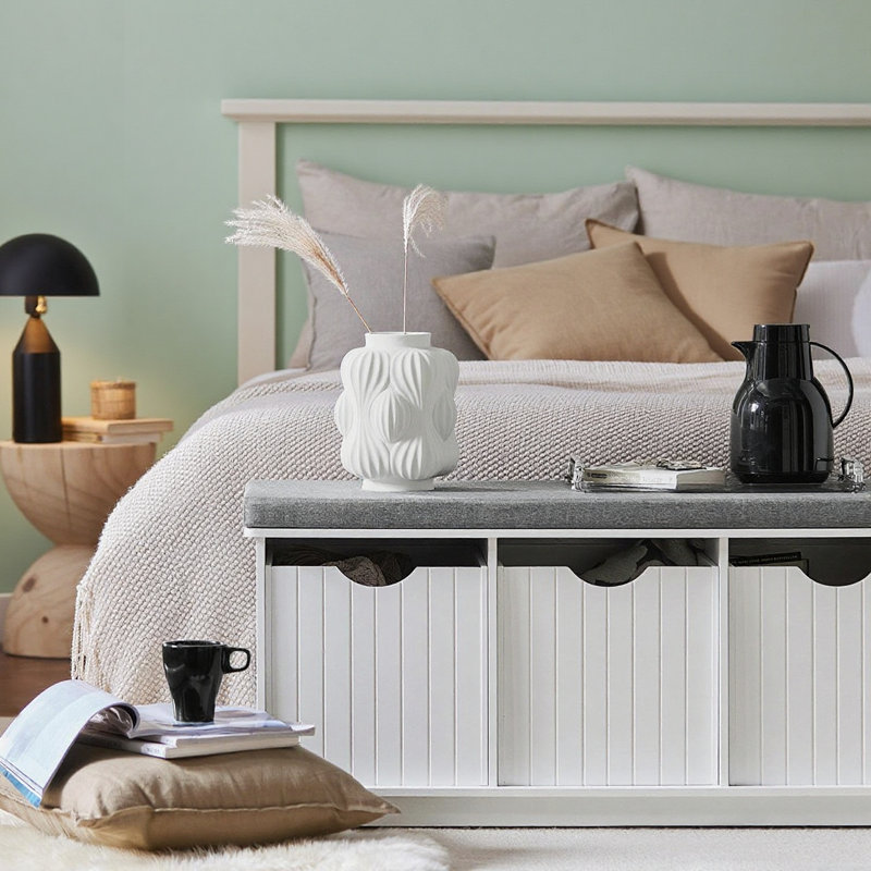Banc à chaussures avec 3 tiroirs et siège rembourré, banc à chaussures pour vestibule, couloir, chambre à coucher, salon