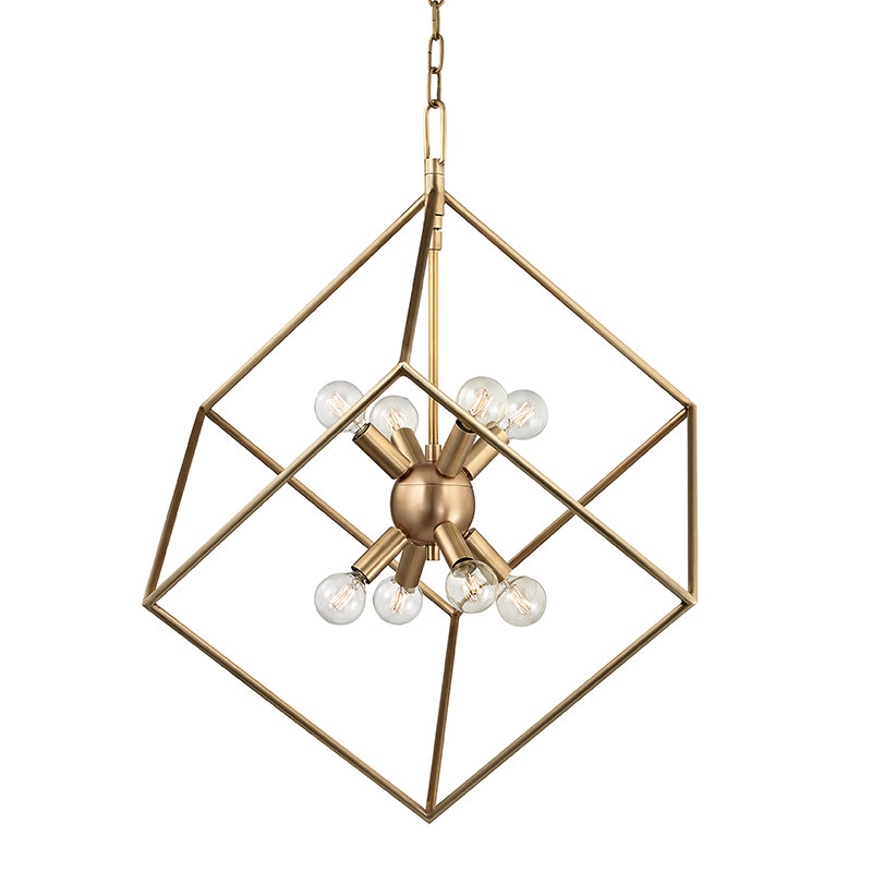 Roundout Pendant, Polished Nickel, 8 Lights