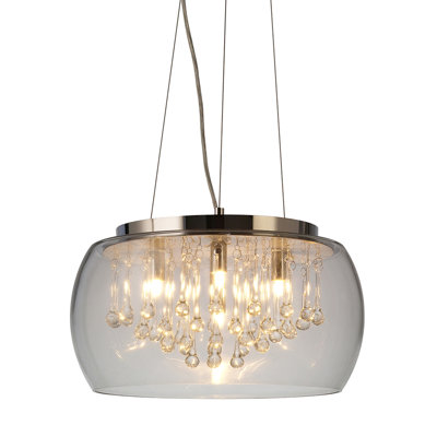 Roger 5 - Light Silver Drum Pendant