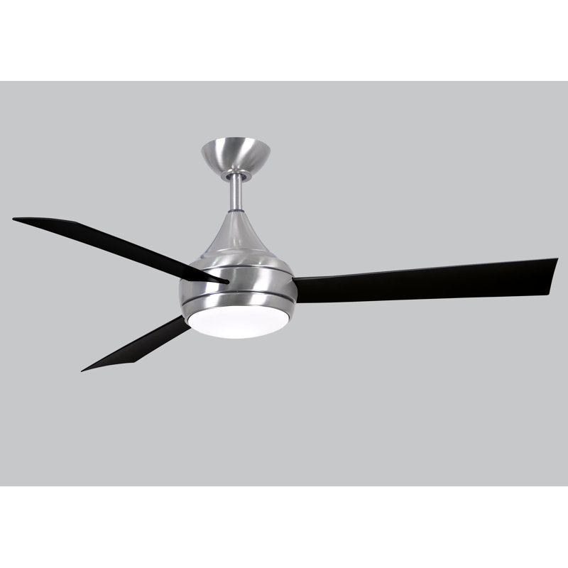 Donaire 52'' Ceiling Fan with LED Lights, Brushed Stainless, Matte Black