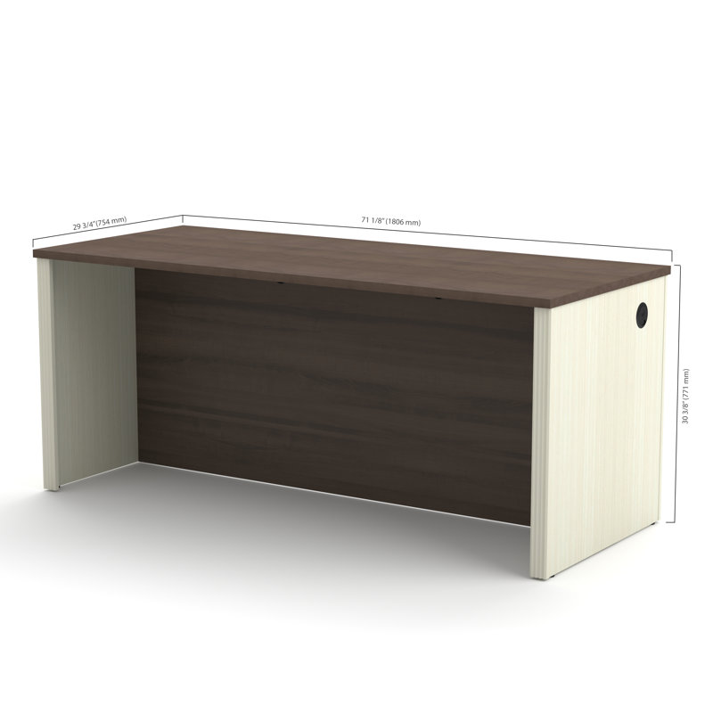 Ozra Executive Desk, Chocolate/Antigua