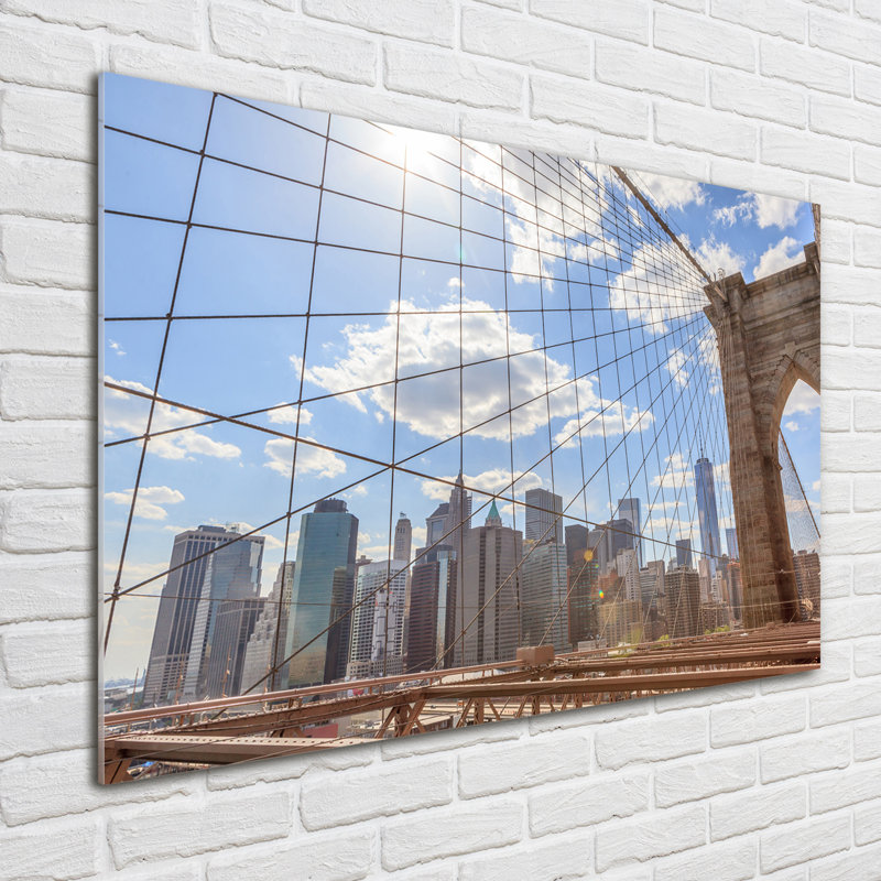 The Bridge Of New York - No Frame Print on Glass