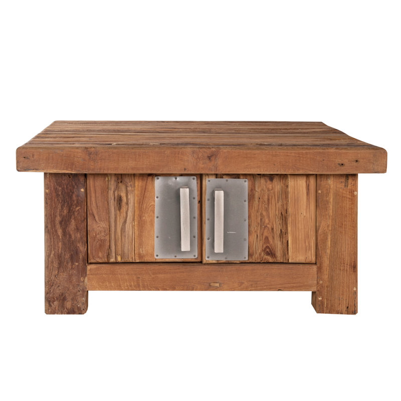 Essonnes Solid Wood Four Leg Coffee Table with Storage