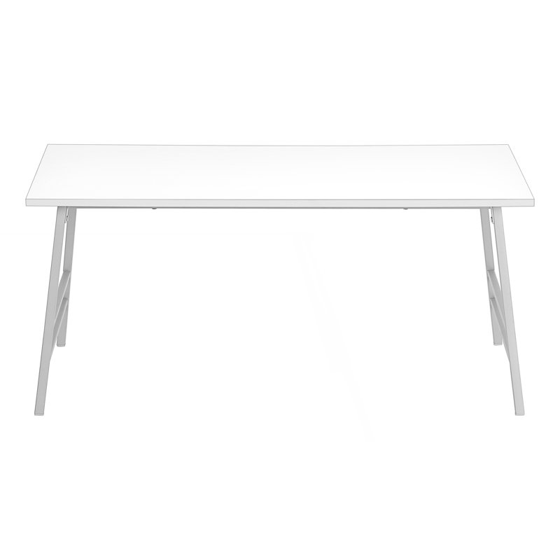 Rectangular Coffee Table, Accent Table, Cocktail Table, Center Table, White Top/Gray Base