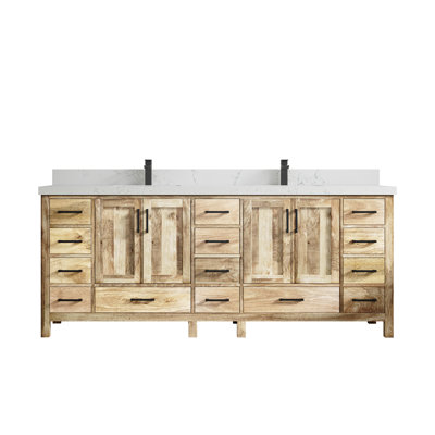 Malibu 84'' Double Bathroom Vanity with Quartz Top