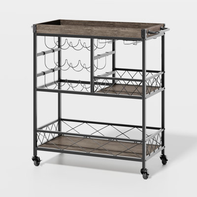 Quenby Wood Bar Cart by 17 Stories