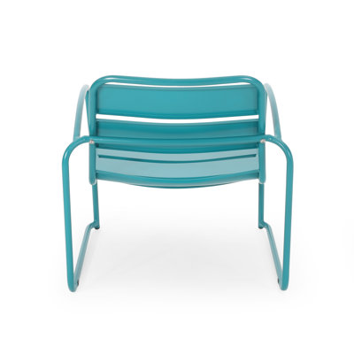 Relax In Comfort With Teal Iron Chair, 24.23 In. Depth, 27.39 Width, 24.62 Height, 13.99 Lb Chair: Backyard Relaxer, D, W, H, Wt