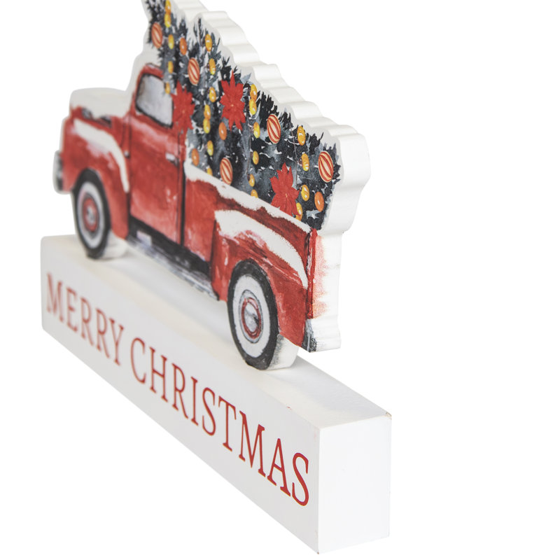 Décoration en bois de camionnette - Joyeux Noël - 9 po