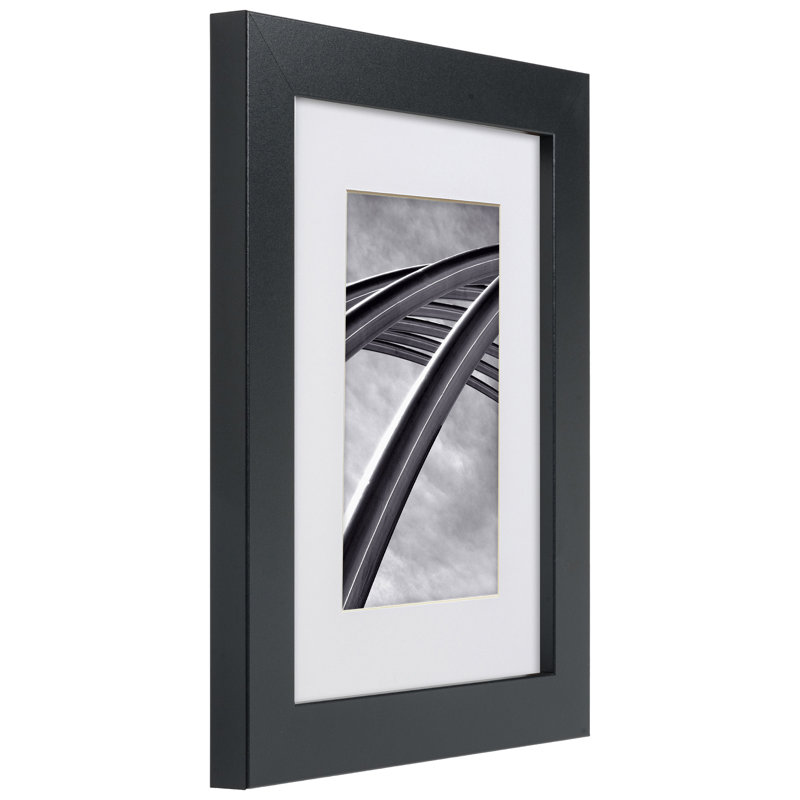 Tennell Black Matte Picture Frame with Mat, 8" x 10" Matted to 5" x 7"