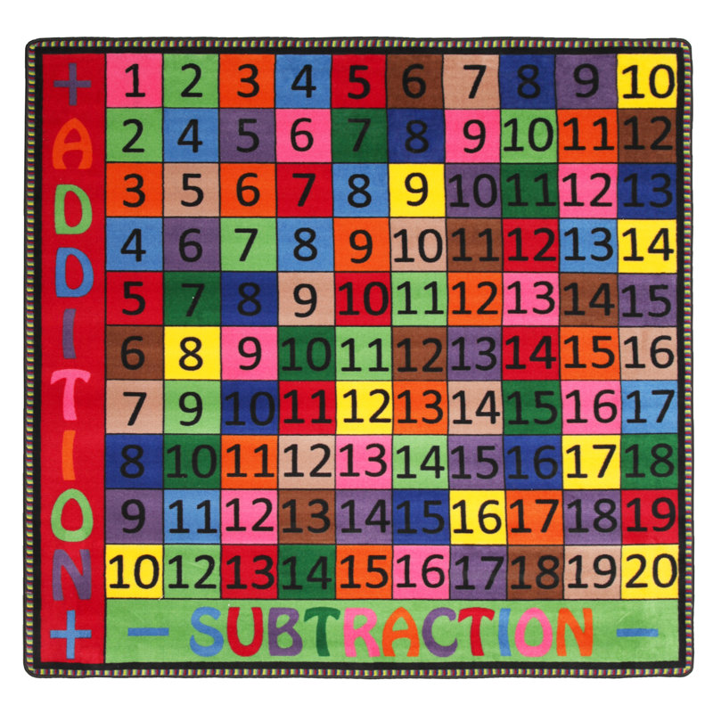 Jeu en tissu d’addition et de soustraction, H 0,5 po x l 48 po x P 48 po